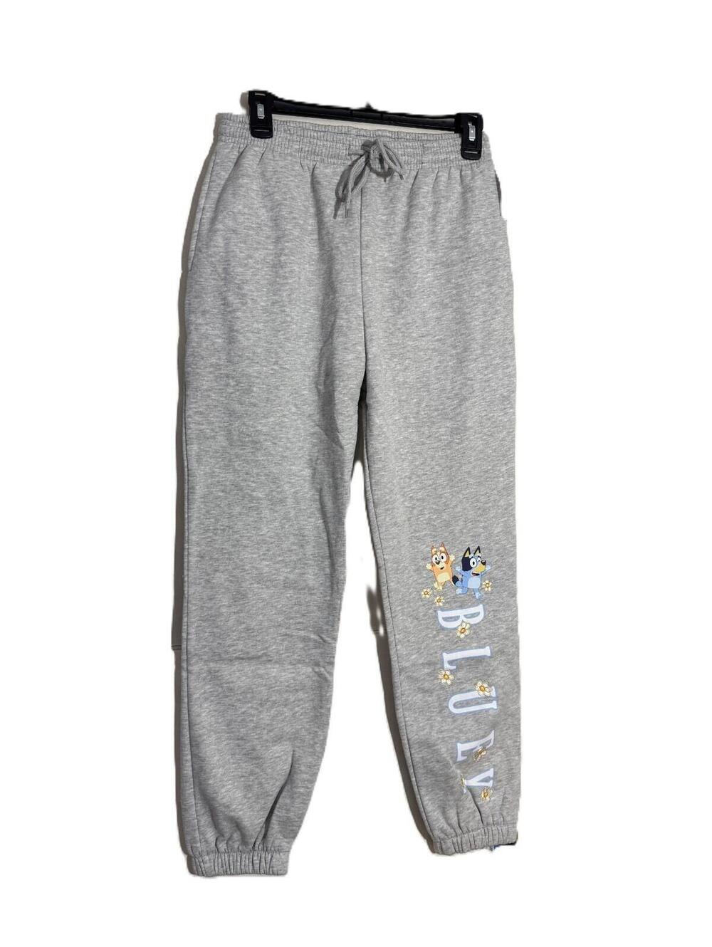 Bluey Women's Flowers Graphic Pull On Drawstring Joggers Gray Size XXS NWT